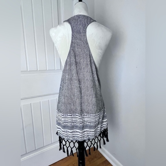 VICTORIAS SECRET LONG FRINGED TANK RACERBACK SZ S/P COTTON AZTEC COWGIRL BOHO - Picture 2 of 10